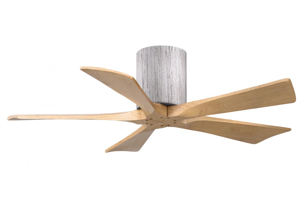 Irene-5H - 42" Five Blade Flush Mount Paddle Fan - Barn Wood Tone Finish - Light Maple Tone Blad
