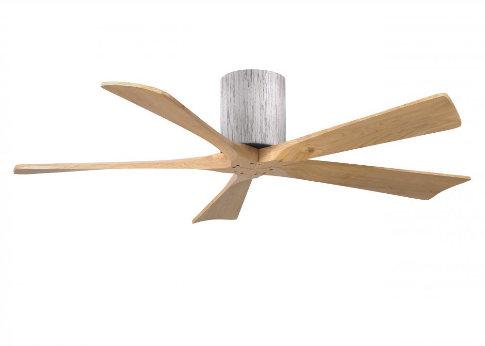 Irene-5H - 52" Five Blade Flush Mount Paddle Fan - Barn Wood Tone Finish - Light Maple Tone Blad