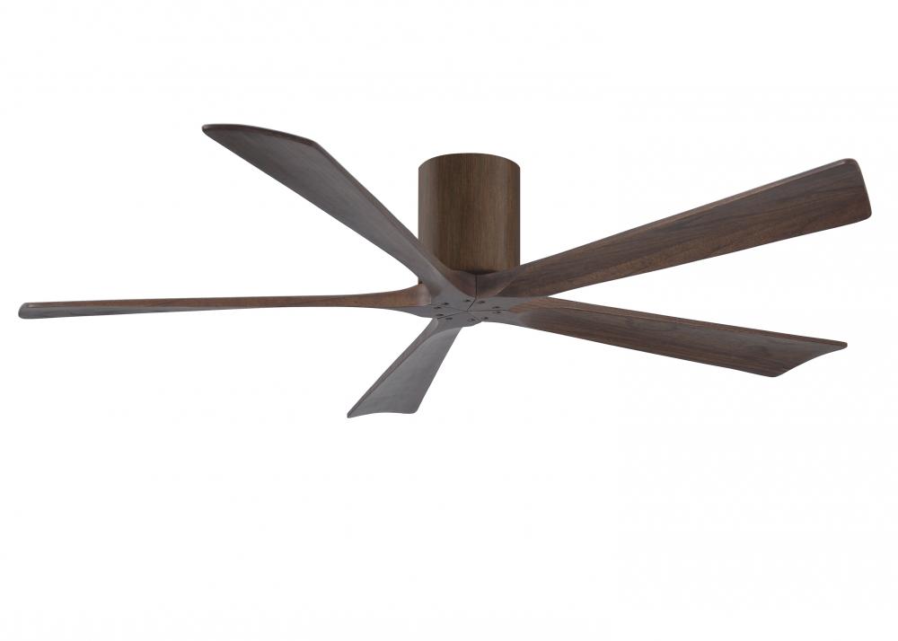 Irene-5H - 60" Five Blade Flush Mount Paddle Fan - Walnut Tone Finish - Walnut Tone Blades