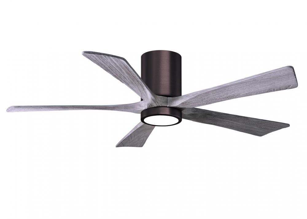 Irene-5HLK-52" Five Blade Flush Mount Paddle Fan-5CCT Integrated LED-Brushed Bronze Finish