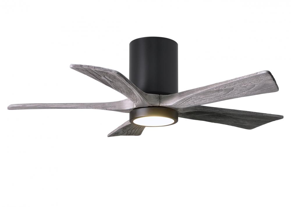 Irene-5HLK - 42" Five Blade Flush Mount Paddle Fan - 5CCT Integrated LED - Matte Black Finish