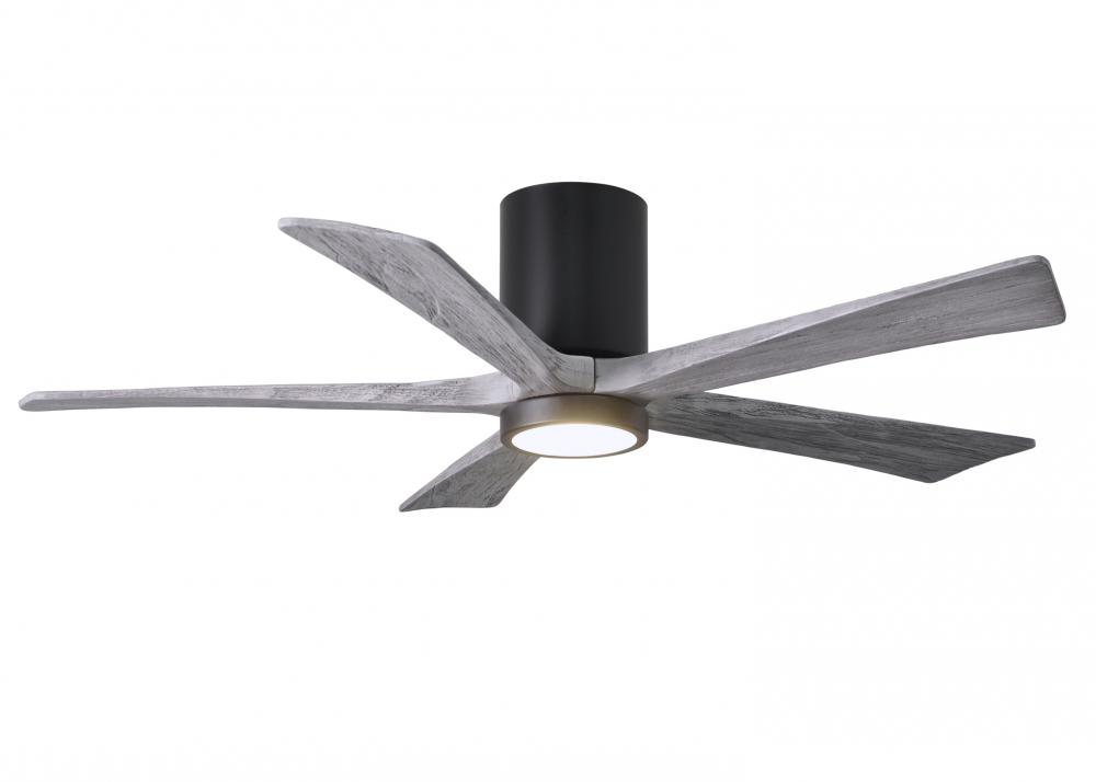 Irene-5HLK - 52" Five Blade Flush Mount Paddle Fan - 5CCT Integrated LED - Matte Black Finish