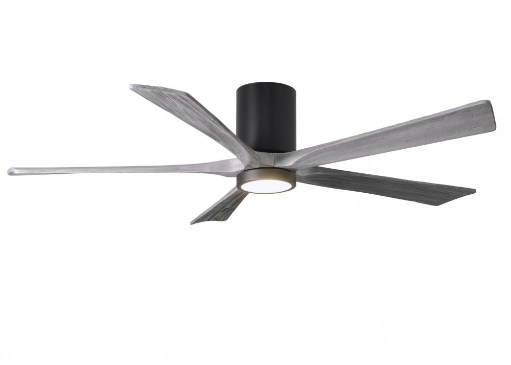 Irene-5HLK - 60" Five Blade Flush Mount Paddle Fan - 5CCT Integrated LED - Matte Black Finish