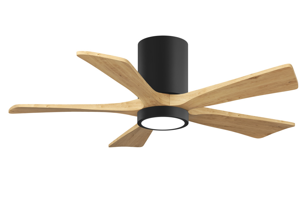 Irene-5HLK-42" Five Blade Flush Mount Paddle Fan-5CCT Integrated LED-Matte Black Finish