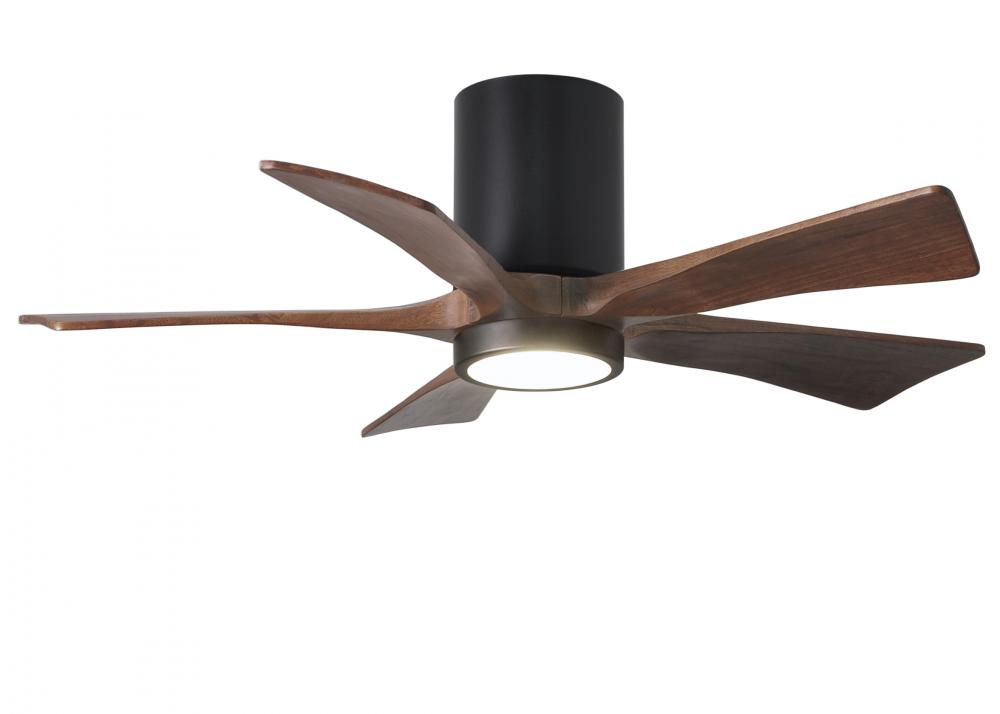 Irene-5HLK - 42" Five Blade Flush Mount Paddle Fan - 5CCT Integrated LED - Matte Black Finish