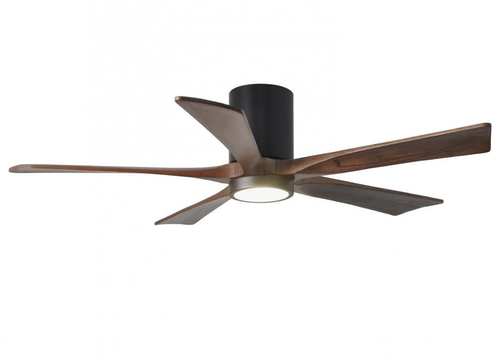 Irene-5HLK - 52" Five Blade Flush Mount Paddle Fan - 5CCT Integrated LED - Matte Black Finish