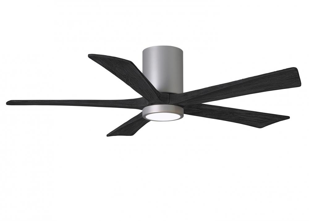 Irene-5HLK - 52" Five Blade Flush Mount Paddle Fan - 5CCT Integrated LED - Brushed Nickel Finish