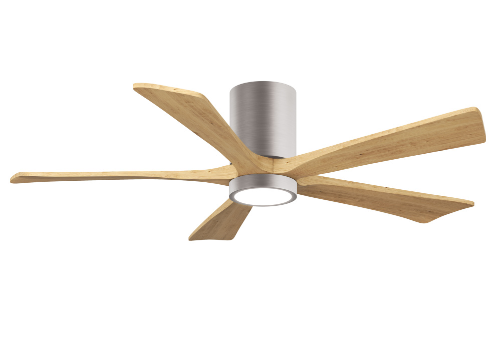 Irene-5HLK-52" Five Blade Flush Mount Paddle Fan-5CCT Integrated LED-Brushed Nickel Finish
