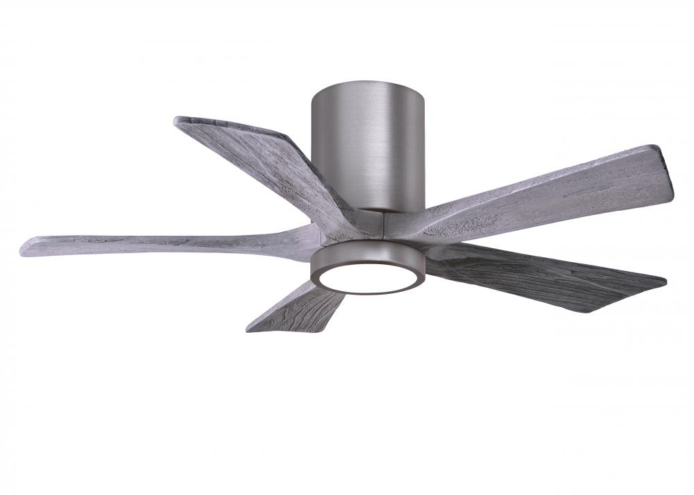 Irene-5HLK-42" Five Blade Flush Mount Paddle Fan-5CCT Integrated LED-Brushed Pewter Finish