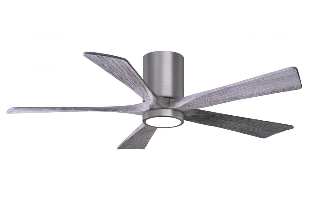 Irene-5HLK-52" Five Blade Flush Mount Paddle Fan-5CCT Integrated LED-Brushed Pewter Finish