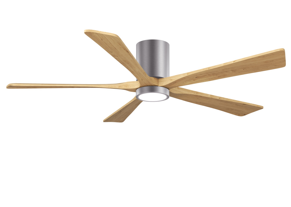 Irene-5HLK-60" Five Blade Flush Mount Paddle Fan-5CCT Integrated LED-Brushed Pewter Finish