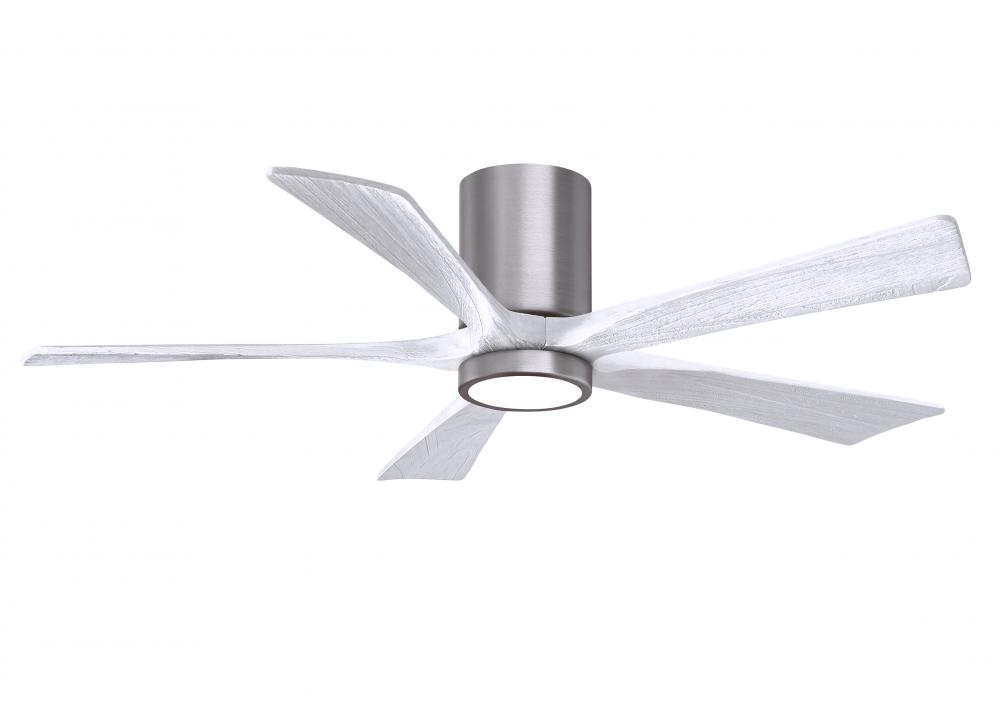 Irene-5HLK-52" Five Blade Flush Mount Paddle Fan-5CCT Integrated LED-Brushed Pewter Finish