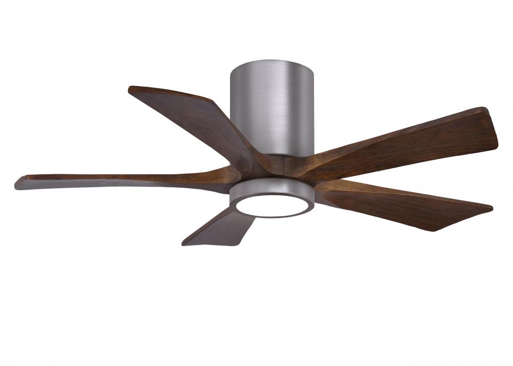 Irene-5HLK - 42" Five Blade Flush Mount Paddle Fan - 5CCT Integrated LED - Brushed Pewter Finish