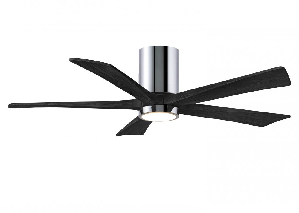 Irene-5HLK-52" Five Blade Flush Mount Paddle Fan-5CCT Integrated LED-Polished Chrome Finish