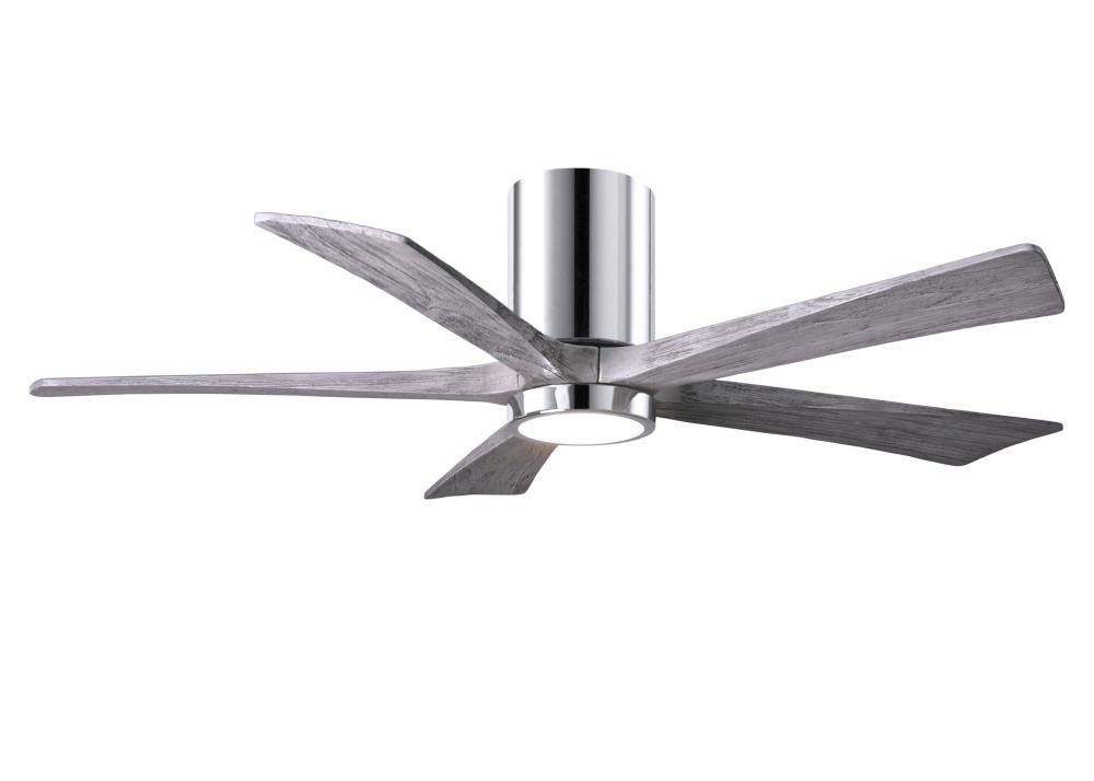 Irene-5HLK-52" Five Blade Flush Mount Paddle Fan-5CCT Integrated LED-Polished Chrome Finish