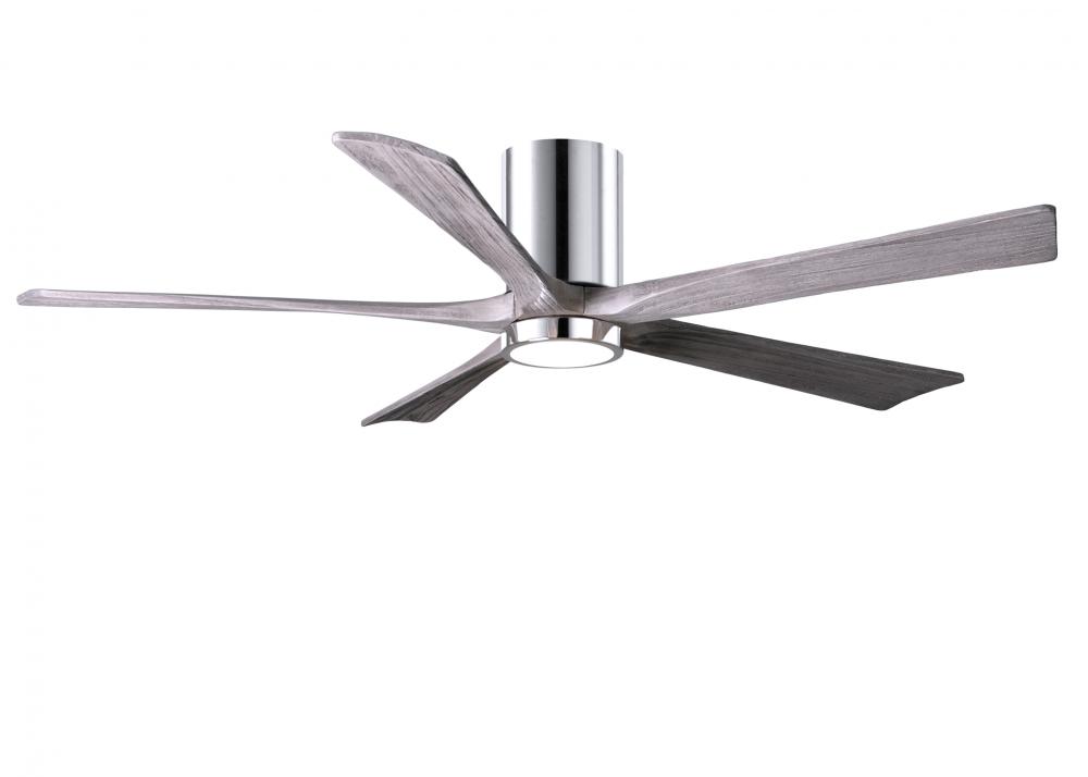 Irene-5HLK - 60" Five Blade Flush Mount Paddle Fan - 5CCT Integrated LED - Polished Chrome Finis