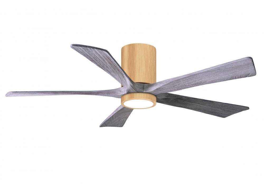 Irene-5HLK-52" Five Blade Flush Mount Paddle Fan-5CCT Integrated LED -Light Maple Tone Finish