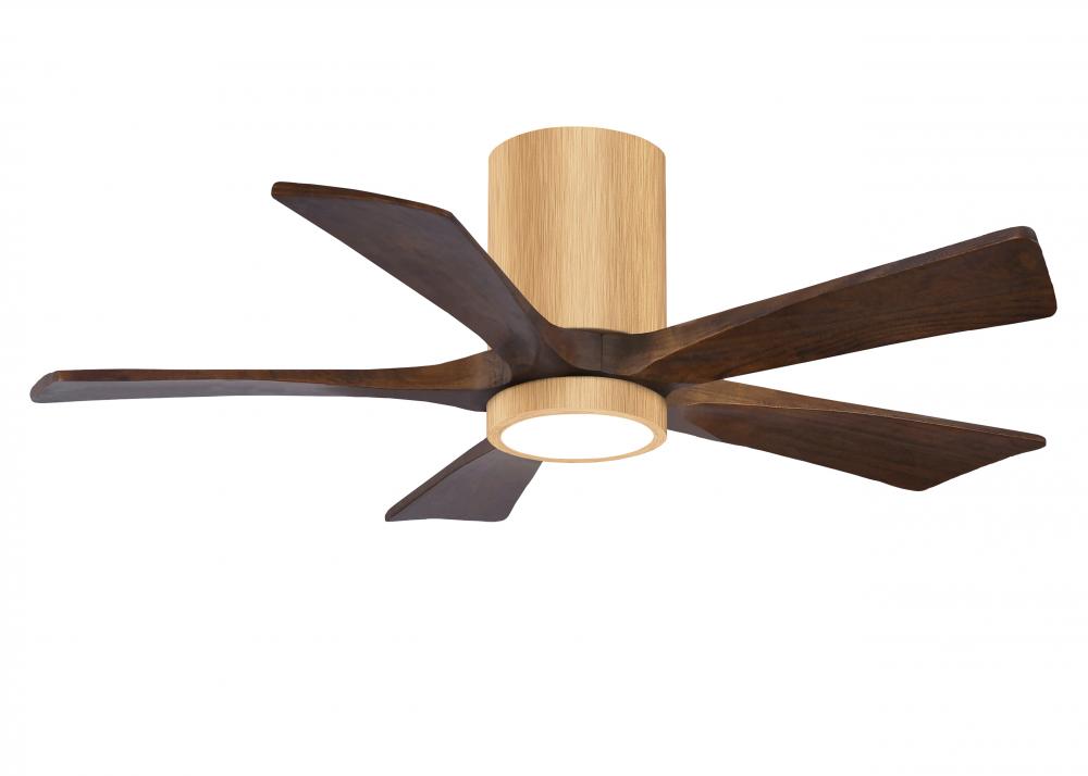 Irene-5HLK-42" Five Blade Flush Mount Paddle Fan-5CCT Integrated LED-Light Maple Tone Finish