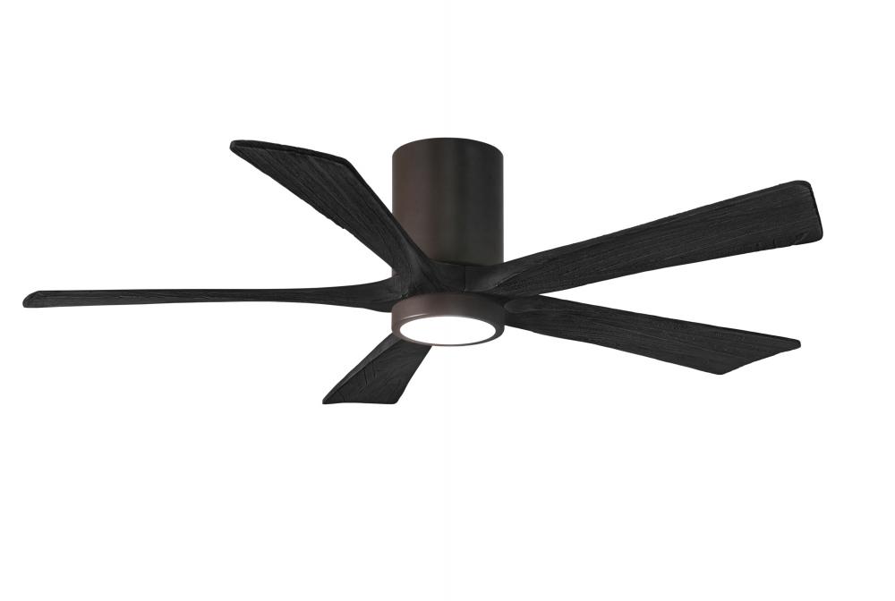 Irene-5HLK - 52" Five Blade Flush Mount Paddle Fan - 5CCT Integrated LED - Textured Bronze Finis