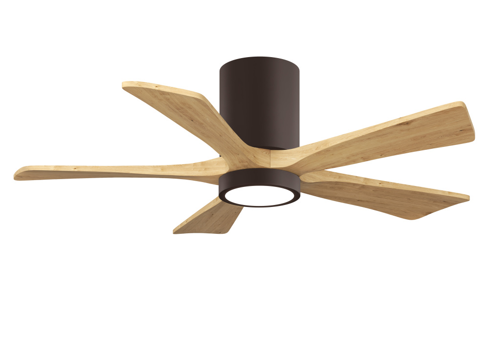 Irene-5HLK-42" Five Blade Flush Mount Paddle Fan-5CCT Integrated LED-Textured Bronze Finish