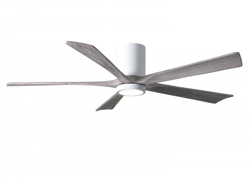 Irene-5HLK-60" Five Blade Flush Mount Paddle Fan-5CCT Integrated LED-Gloss White Finish