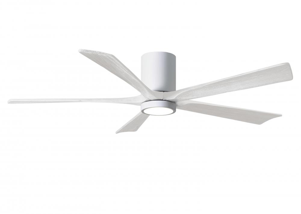 Irene-5HLK-60" Five Blade Flush Mount Paddle Fan-5CCT Integrated LED-Gloss White Finish