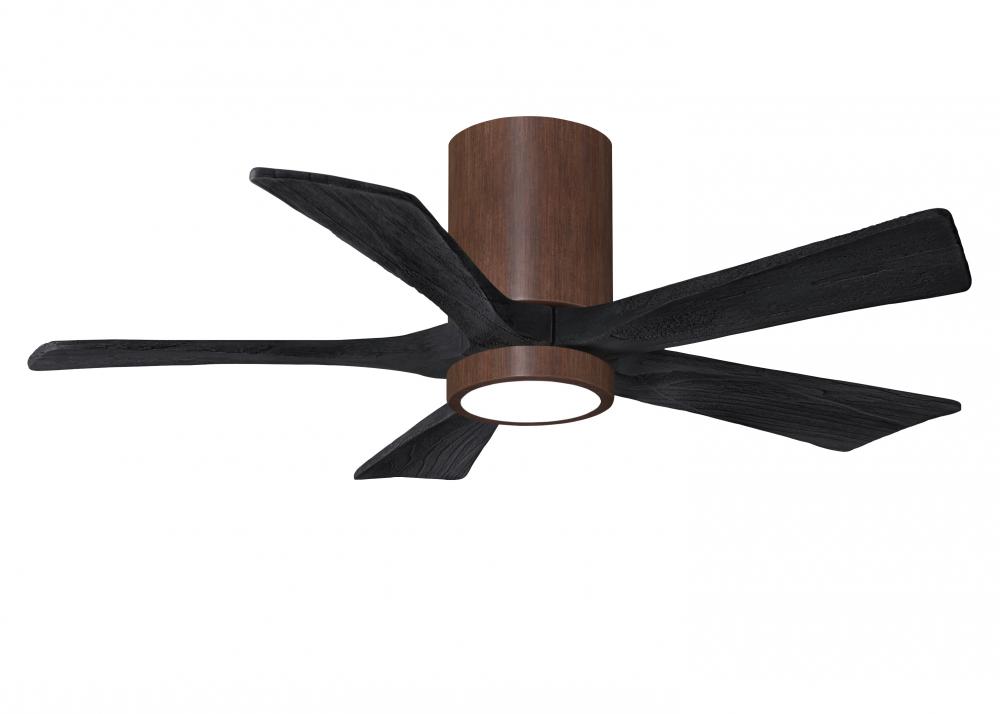 Irene-5HLK - 42" Five Blade Flush Mount Paddle Fan - 5CCT Integrated LED - Walnut Tone Finish