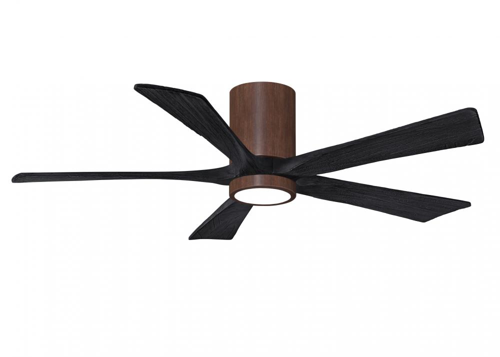 Irene-5HLK - 52" Five Blade Flush Mount Paddle Fan - 5CCT Integrated LED - Walnut Tone Finish