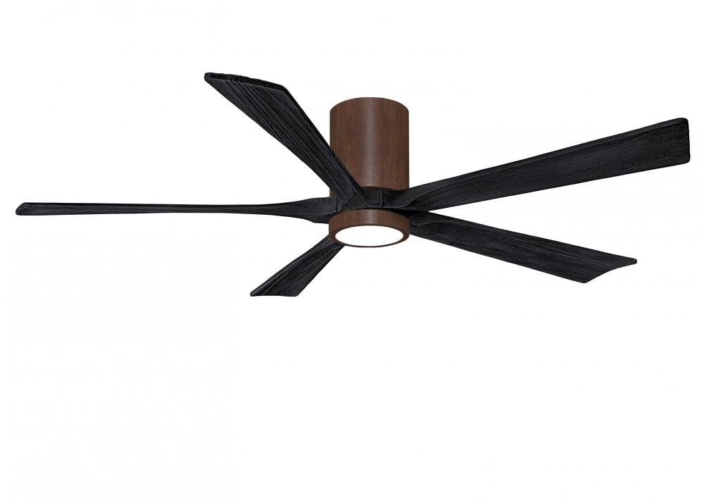 Irene-5HLK-60" Five Blade Flush Mount Paddle Fan-5CCT Integrated LED-Walnut Tone Finish