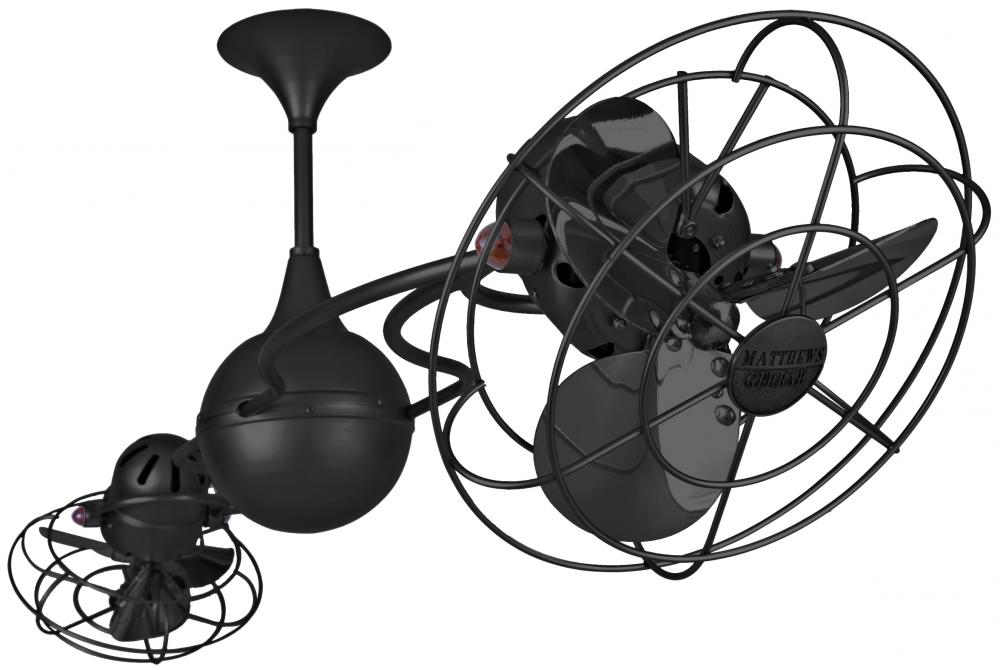 Italo Ventania - Rotational Ceiling Fan - Matte Black Finish - Metal Blades