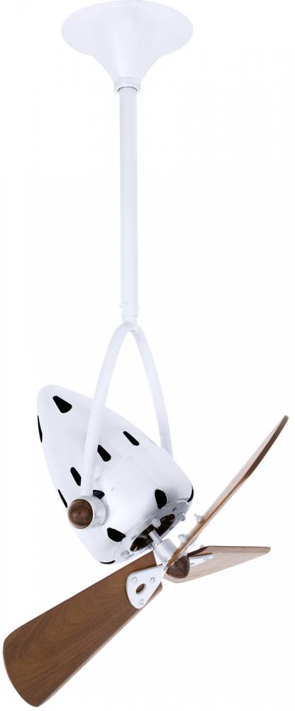 Jarold Direcional - Directional Ceiling Fan - Gloss White Finish - Mahogany Tone Blades