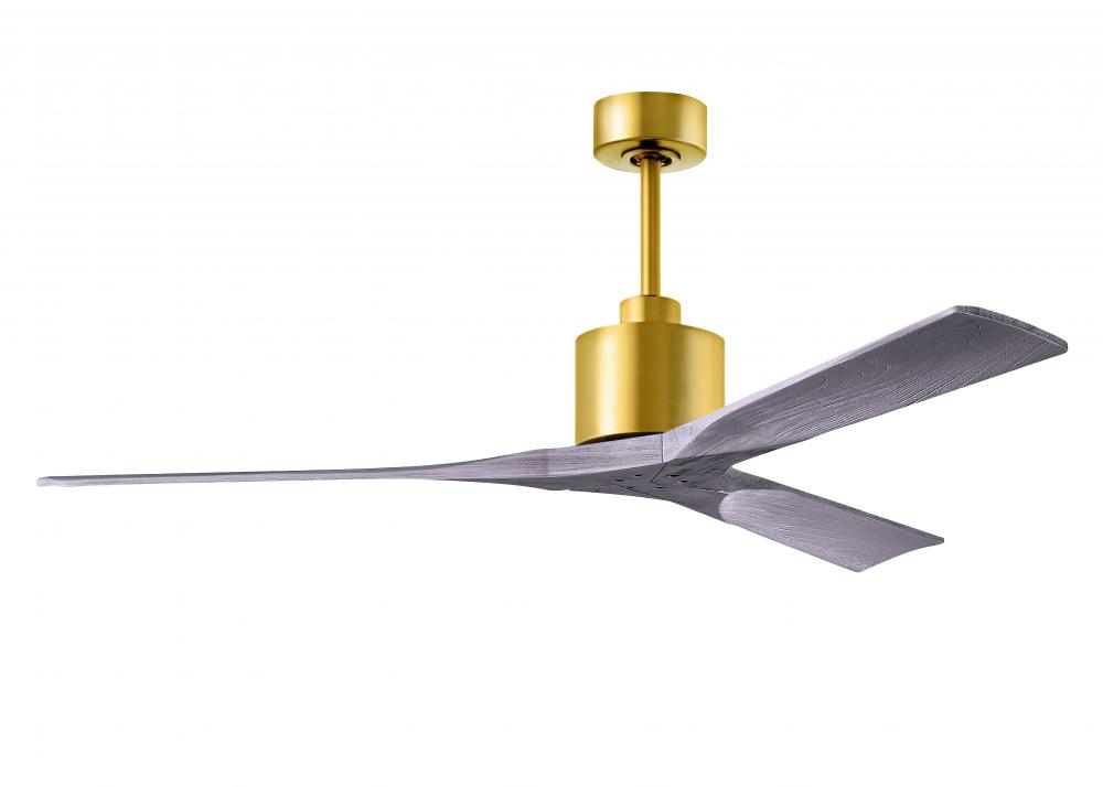 Nan - 60" Ceiling Fan - Brushed Brass Finish - Barn Wood Tone Blades