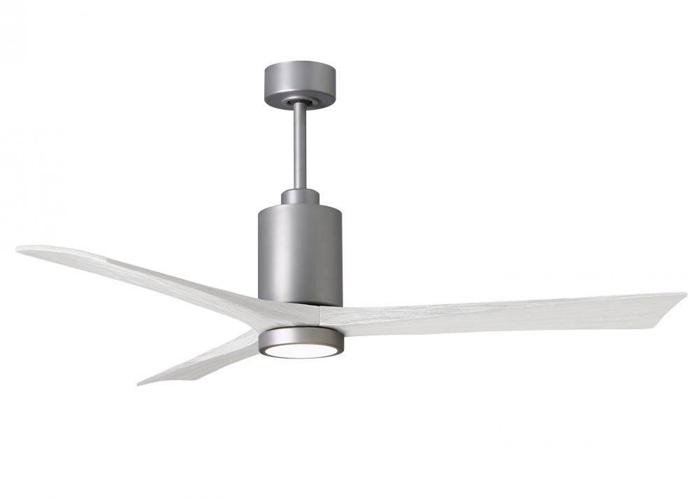 Patricia-3-60" Three Blade Ceiling Fan-5CCT Integrated LED-Brushed Nickel Finish-Matte White Bla