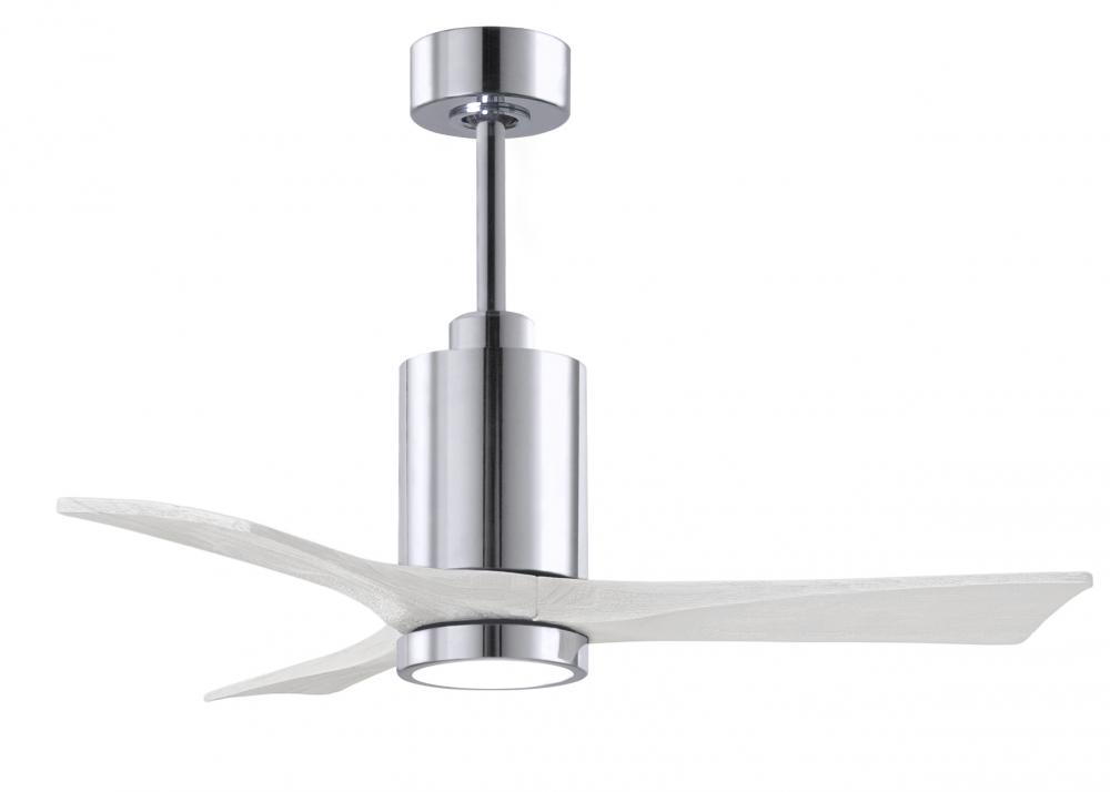 Patricia-3 - 42" Three Blade Ceiling Fan - 5CCT Integrated LED - Polished Chrome Finish