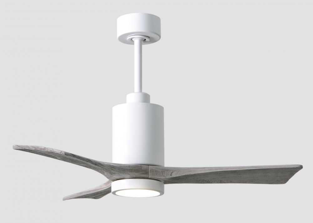 Patricia-3-42" Three Blade Ceiling Fan-5CCT Integrated LED-Gloss White Finish-Barn Wood Tone Bla