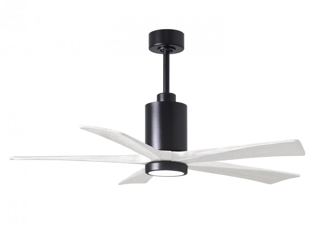 Patricia-5-52" Five Blade Ceiling Fan-5CCT Integrated LED-Matte Black Finish-Matte White Blades
