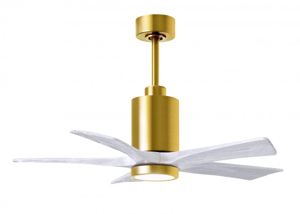 Patricia-5-42" Five Blade Ceiling Fan-5CCT Integrated LED-Brushed Brass Finish-Matte White Blade
