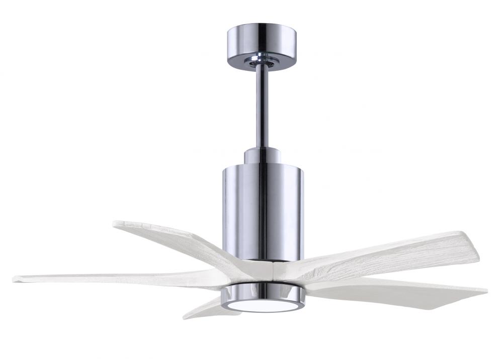 Patricia-5-42" Five Blade Ceiling Fan-5CCT Integrated LED-Polished Chrome Finish-Matte White Bla
