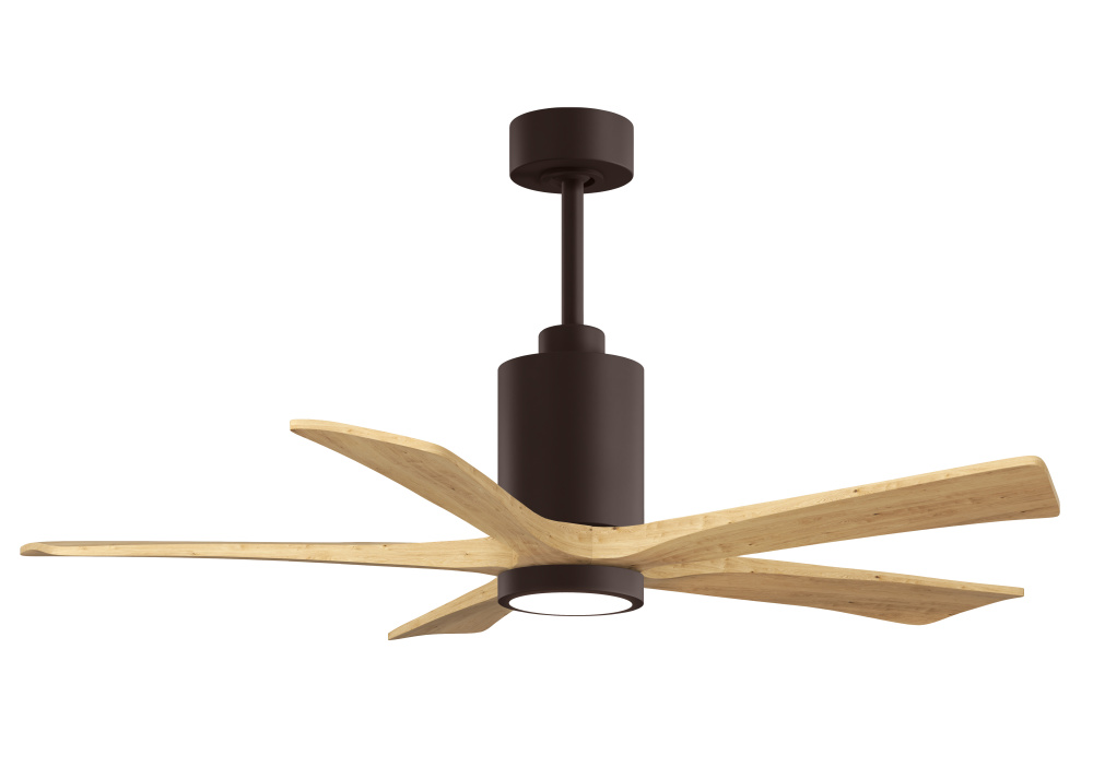 Patricia-5-52" Five Blade Ceiling Fan-5CCT Integrated LED-Textured Bronze Finish