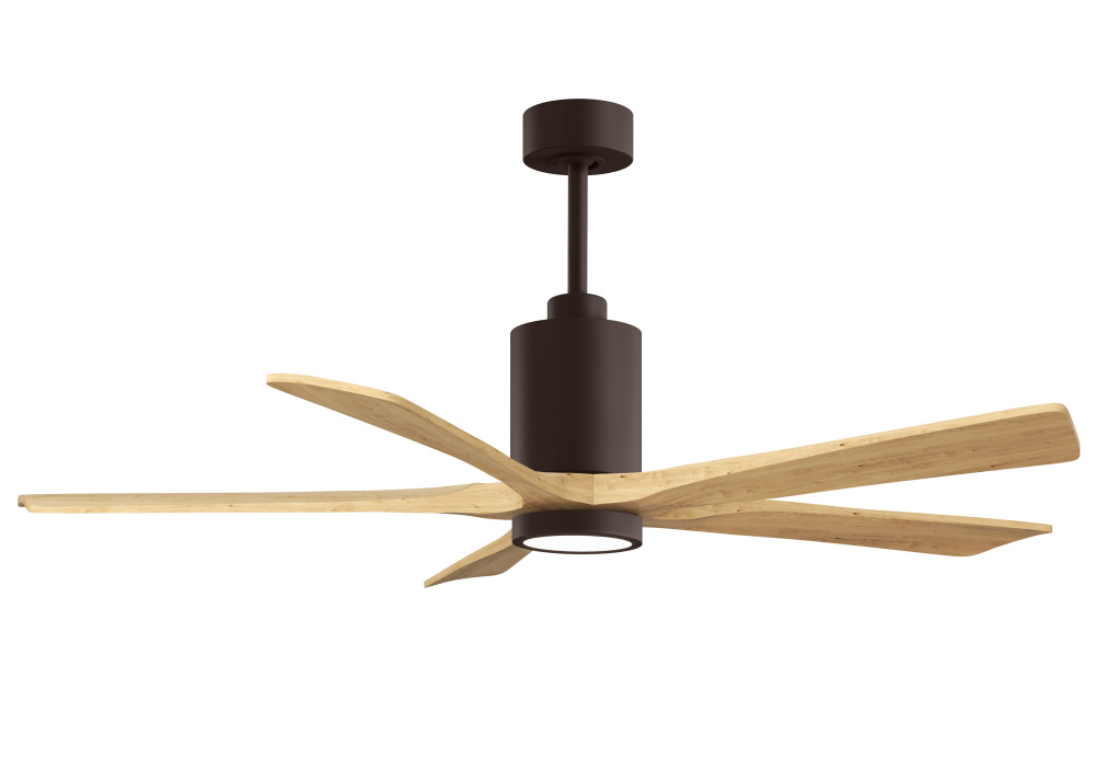 Patricia-5-60" Five Blade Ceiling Fan-5CCT Integrated LED-Textured Bronze Finish