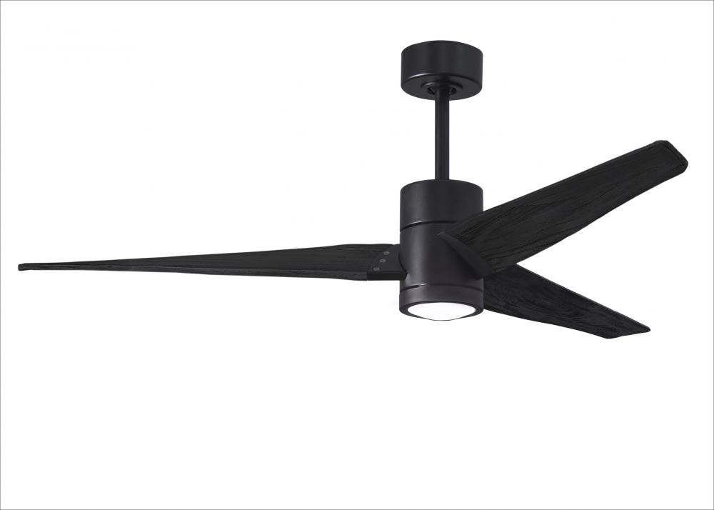 Super Janet - 60" Ceiling Fan - Integrated LED - Matte Black Finish - Matte Black Blades