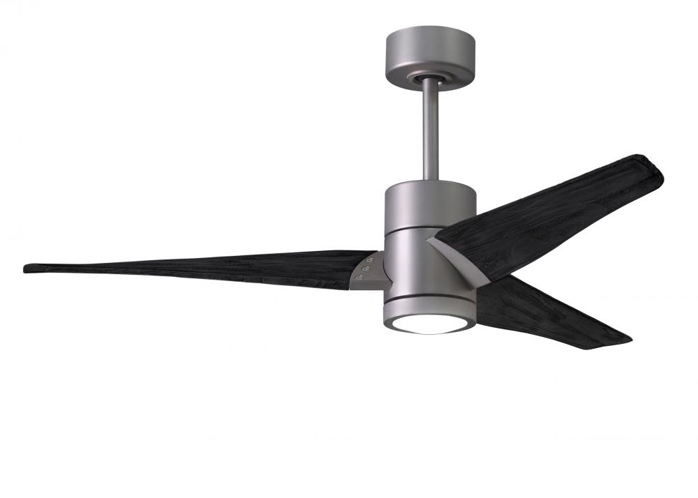 Super Janet - 52" Ceiling Fan - Integrated LED - Brushed Nickel Finish - Matte Black Blades