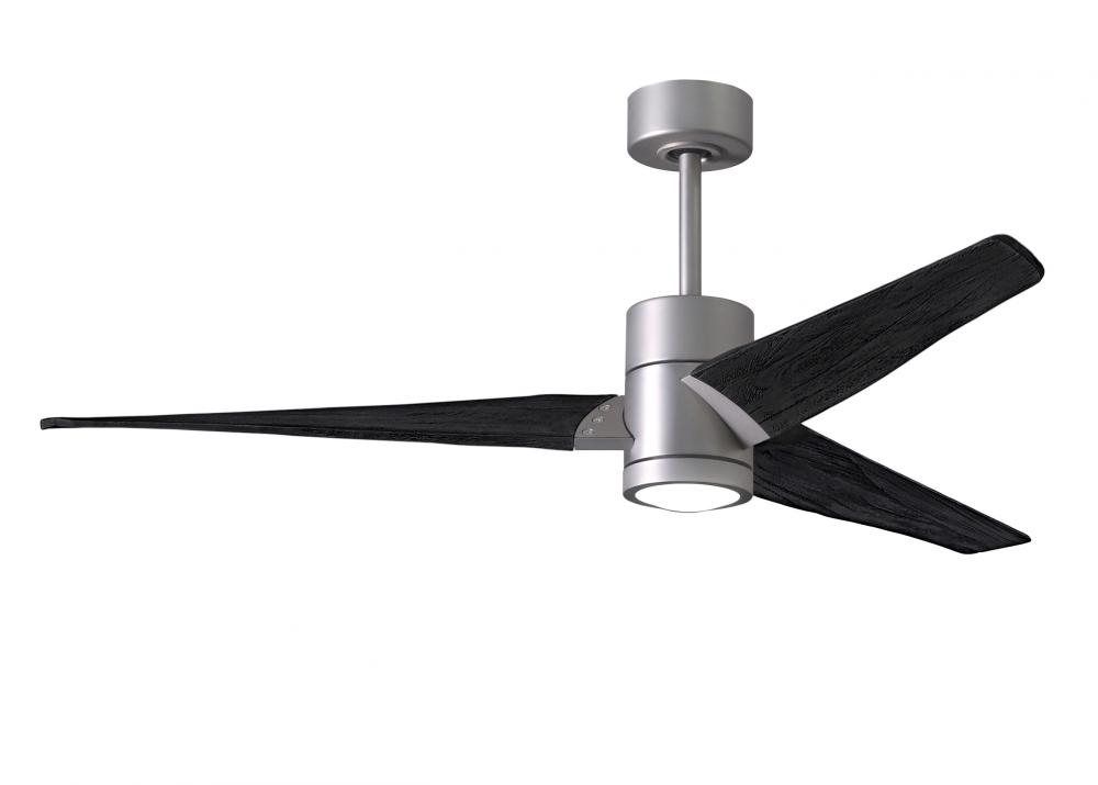 Super Janet - 60" Ceiling Fan - Integrated LED - Brushed Nickel Finish - Matte Black Blades