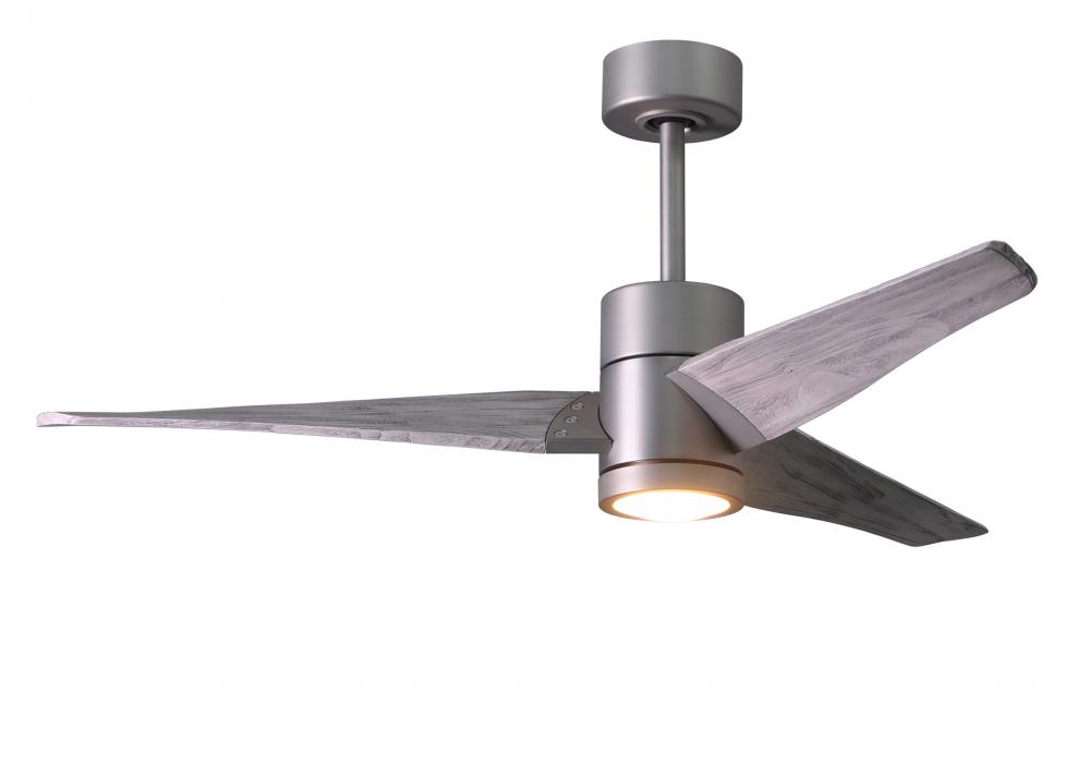 Super Janet - 52" Ceiling Fan - Integrated LED - Brushed Nickel Finish - Barn Wood Tone Blades