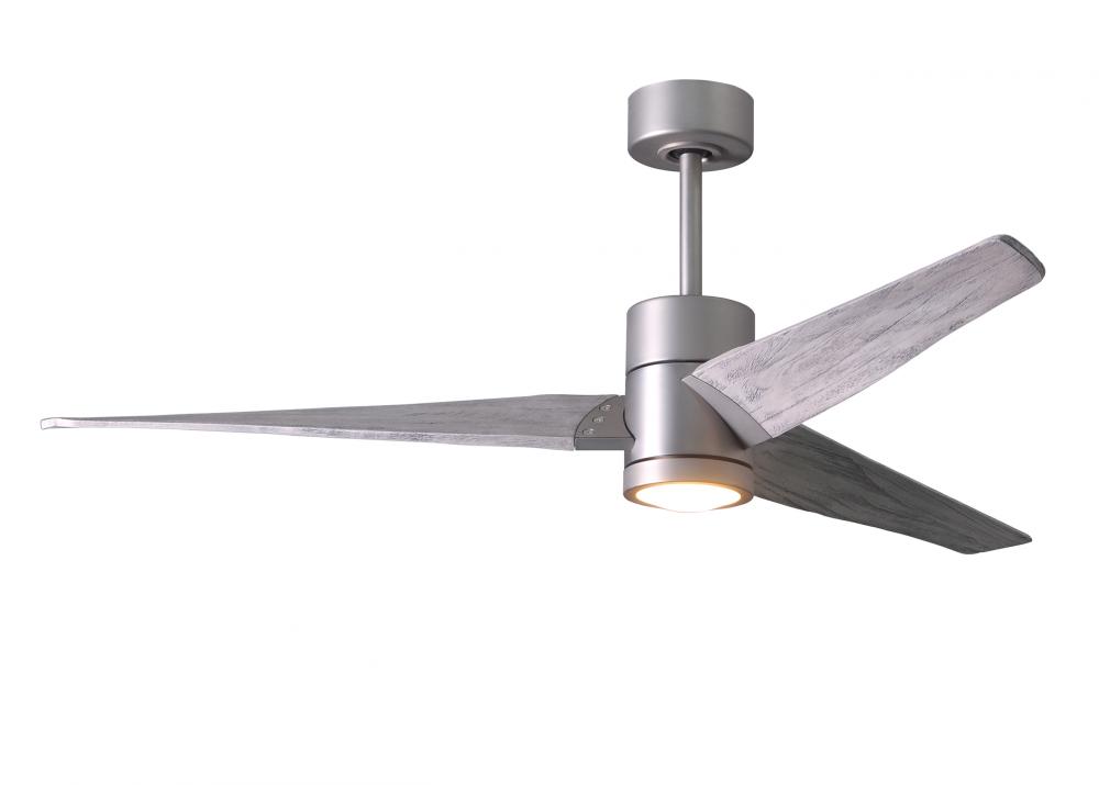 Super Janet - 60" Ceiling Fan - Integrated LED - Brushed Nickel Finish - Barn Wood Tone Blades