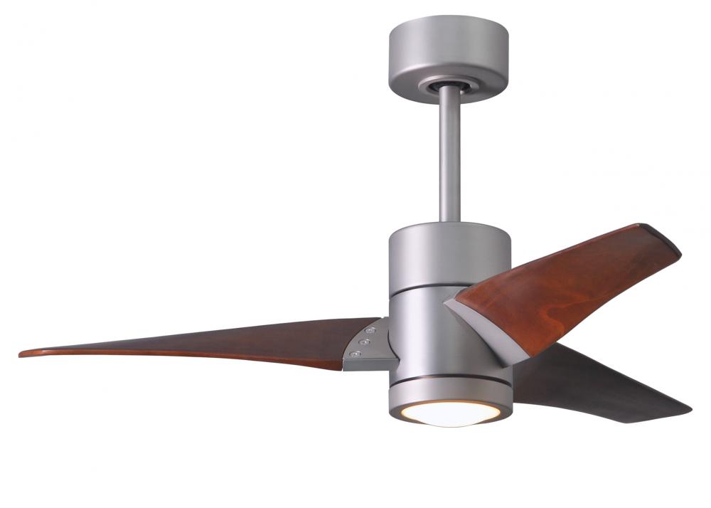 Super Janet - 42" Ceiling Fan - Integrated LED - Brushed Nickel Finish - Walnut Tone Blades