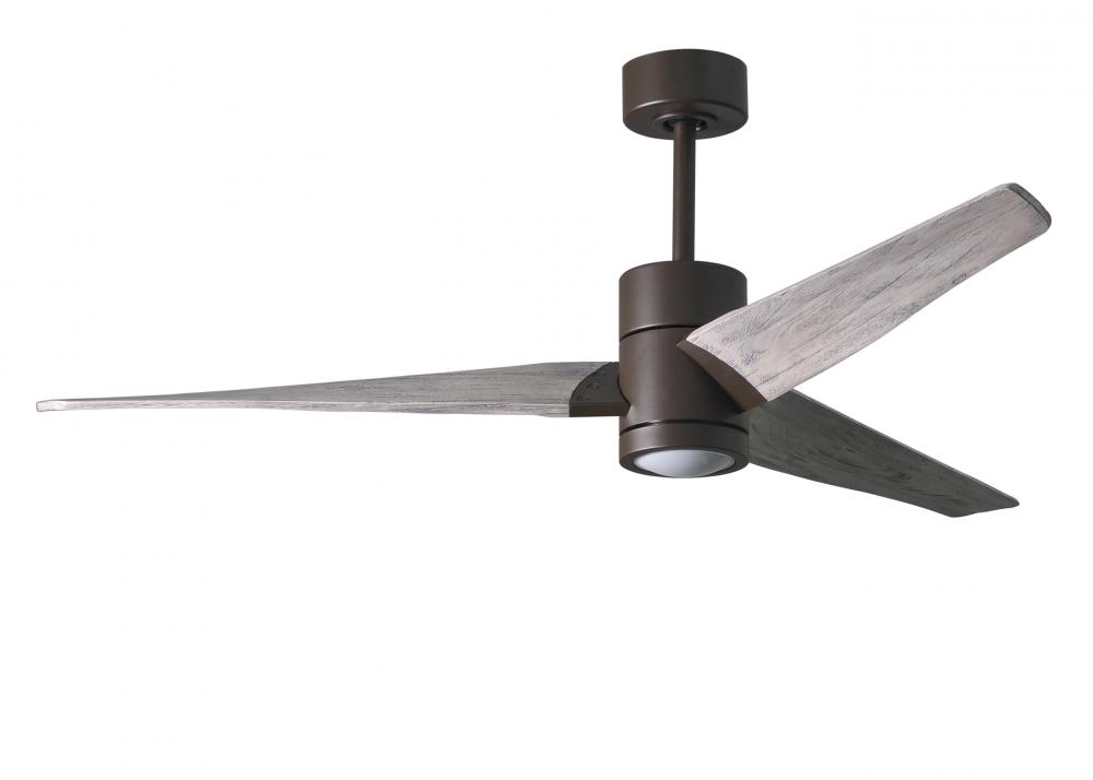 Super Janet - 60" Ceiling Fan - Integrated LED - Textured Bronze Finish - Barn Wood Tone Blades
