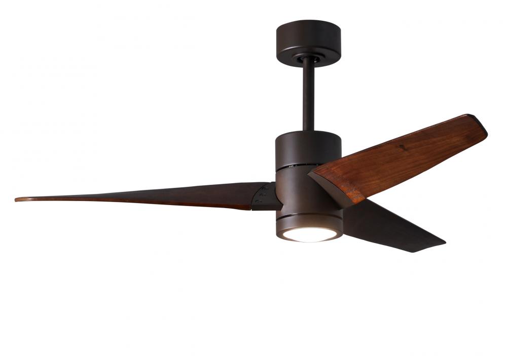 Super Janet - 52" Ceiling Fan - Integrated LED - Textured Bronze Finish - Walnut Tone Blades