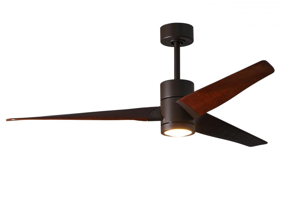 Super Janet - 60" Ceiling Fan - Integrated LED - Textured Bronze Finish - Walnut Tone Blades