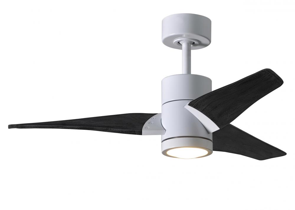 Super Janet - 42" Ceiling Fan - Integrated LED - Gloss White Finish - Matte Black Blades